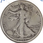 1942-S San Francisco Circulated Silver Walking Liberty Half Dollar Coin! #1