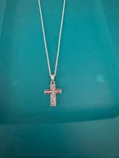 18 inch 925 Sterling Silver cable chain with cross pendant 10% charity