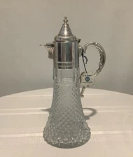 F.B. Rogers Silver Company Diamond Point Crystal Silverplate Wine Claret 