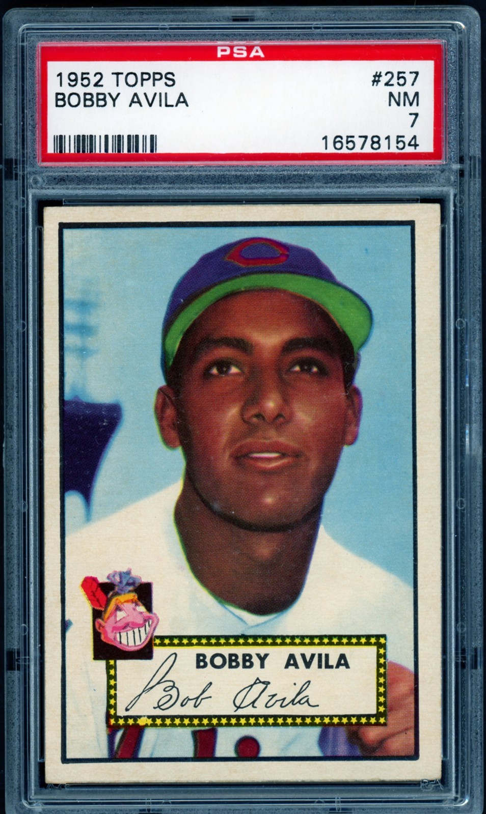 1952 Topps #257 Bobby Avila - Cleveland Indians PSA 7 Near Mint