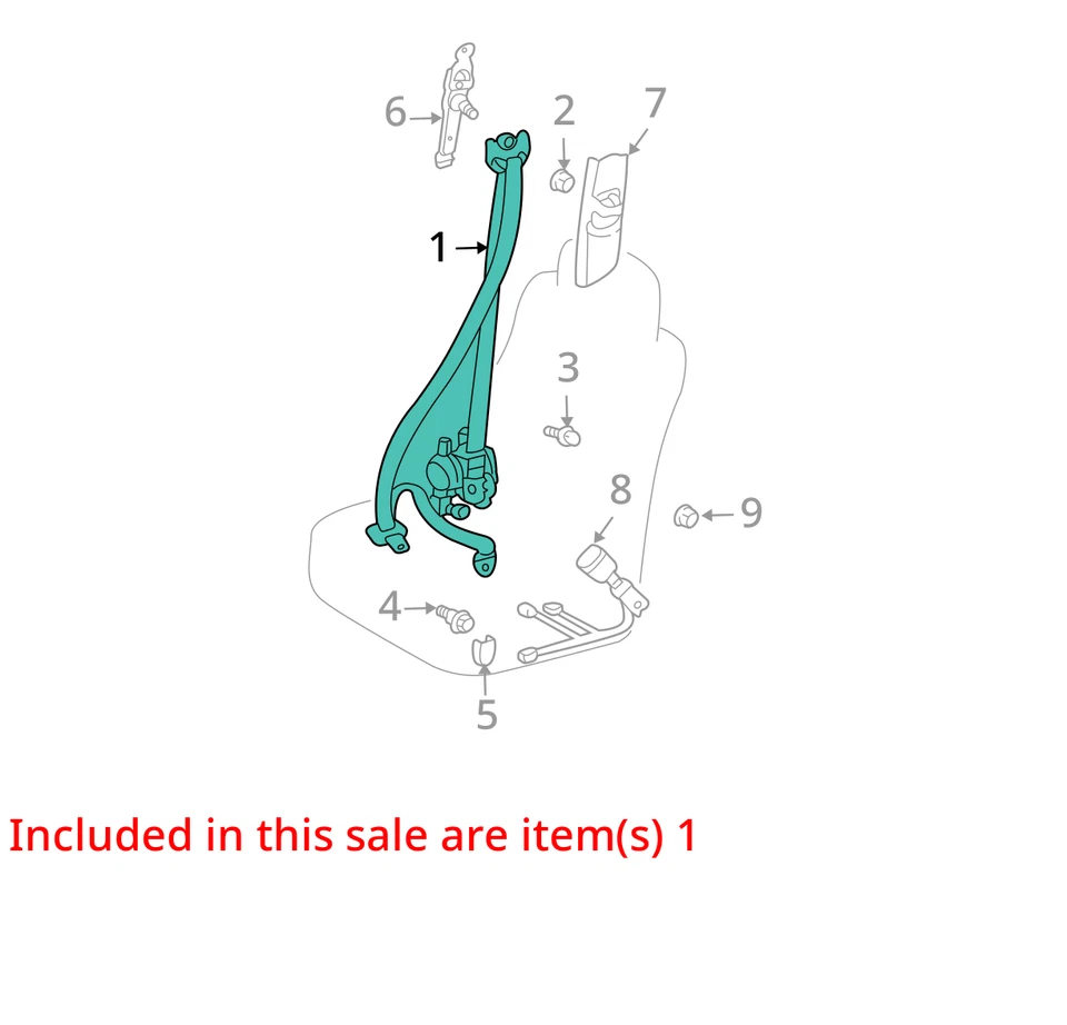 Cinturón de seguridad cubo delantero pasajero retractor se adapta 06-09 LEXUS RX400h 1687374 Foto 3 de 4