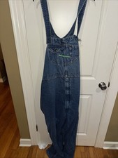 KEY Imperial Pre Washed Indigo Blue Denim BIB OVERALLS Men's Big 60x32 Used Worn