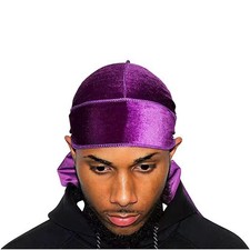 Silky Durag Wave Cap Satin Headwrap for Waves Men Women Stretch Fit