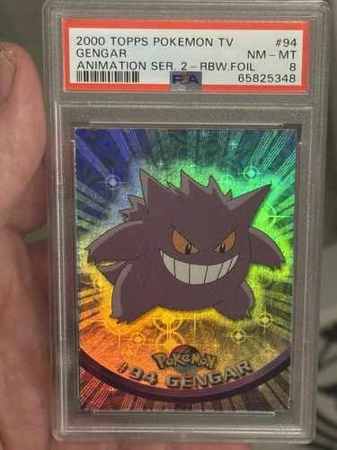 Gengar Rainbow Foil Topps 2000 PSA 8 POPULATION 11 only 1 Higher