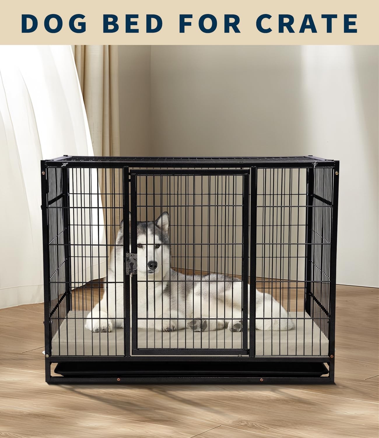 Matelas orthopédique pour cage de chien en mousse hydrofuge M gris - 2