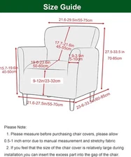 Printed fabric living room chair cover with armrests 1pc , A25