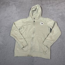 The North Face Hoodie Youth Large Green Full Zip Fleece Heritage Logo Sweatshirt