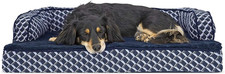 Premium Orthopedic Dog Bed with Removable Bolsters - Medium Size, Diamond Blue