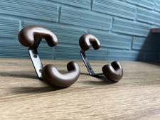 Vintage Pair of Space Age Coat Hanger Hook Mid Century Hat Rack Plastic Design