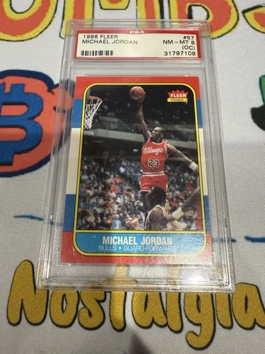 1986 FLEER #57 MICHAEL JORDAN PSA 8 OC