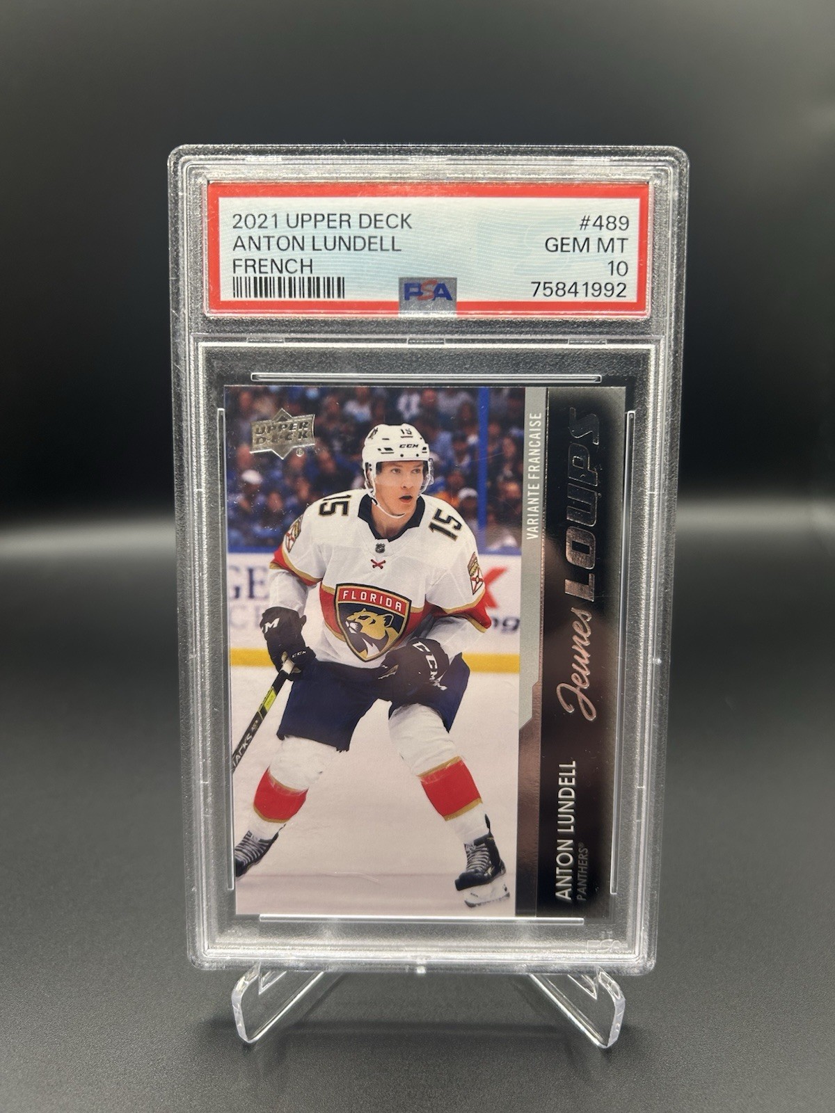 2021-22 Upper Deck Young Guns French #489 Anton Lundell RC - JEUNES LOUPS PSA 10