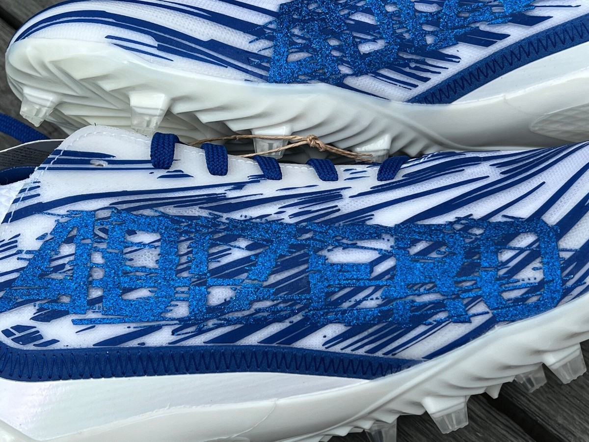 Adidas Adizero 12.0 Football Cleats White Royal Blue Mens  display picture 3