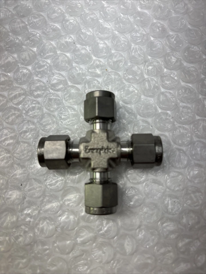 New Swagelok Union Cross 1/4” Tube Fitting SST     1/4" cross Fast Shipping # - Image 3 of 4