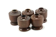 Vintage PA Estate Find Set 5 Hand Turned Vases  Robert Treate Hogg Cabinetmaker