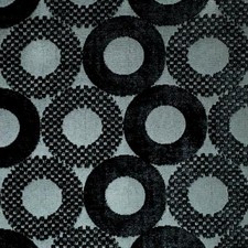 BLACK GEOMETRIC CHENILLE UPHOLSTERY BROCADE FABRIC 54 in. Sold By The Yard