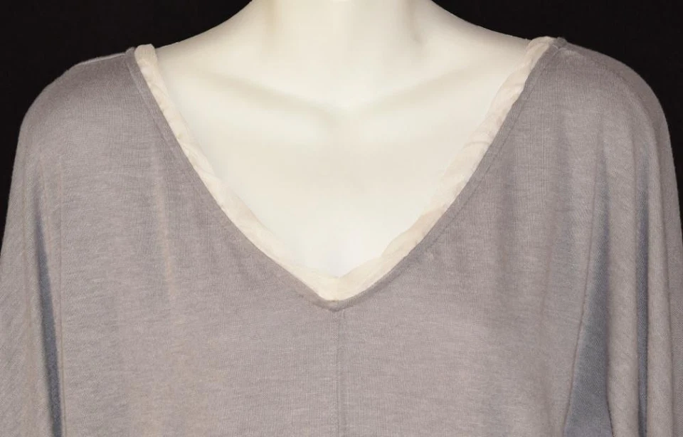 Deletta Women's Gray 3/4 Sleeve Crisscross Back Top Shirt S Small - Image 3 of 4