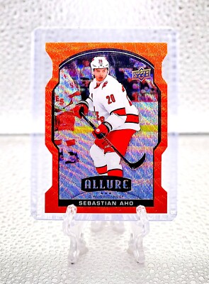 SEBASTIAN AHO 2020 Upper Deck Allure #56 ORANGE SLICE PARALLEL HURRICANES LEGEND