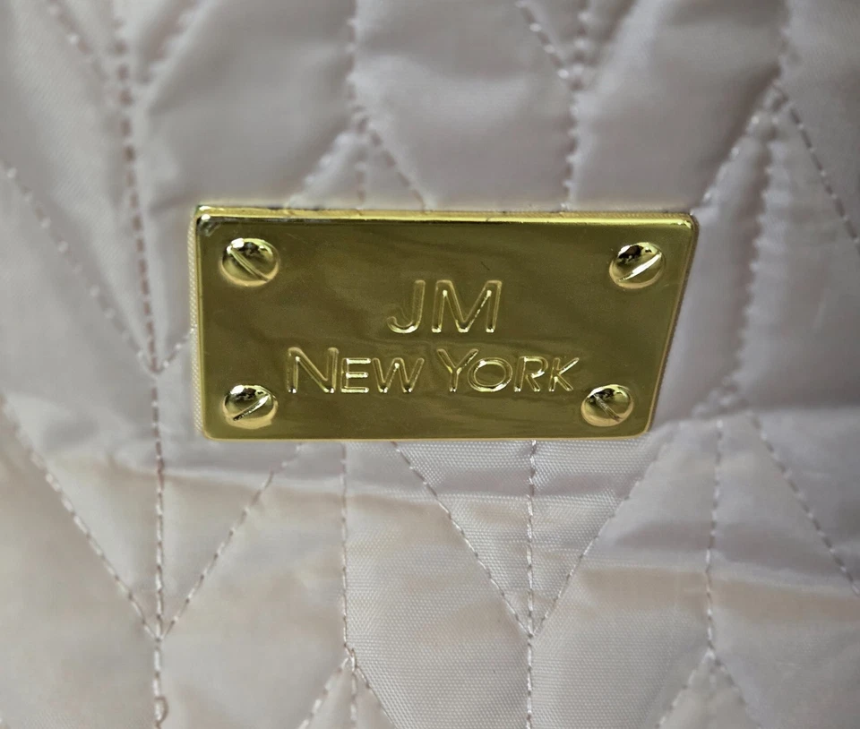 JM Joy Mangano New York Beige Soft Shell Quilted Rolling Carry On 22" - Image 2 of 4