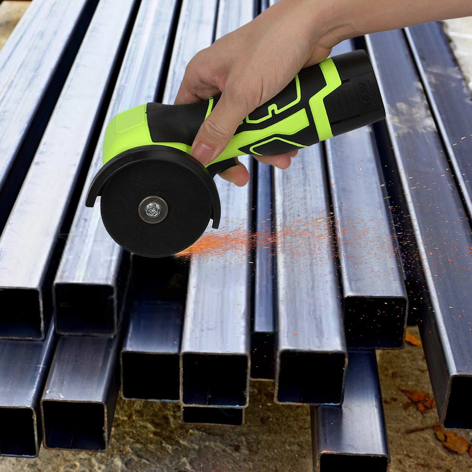 Cordless Angle Grinder, 16.8V Mini Pure Copper Motor Electric Angle Grinder  X