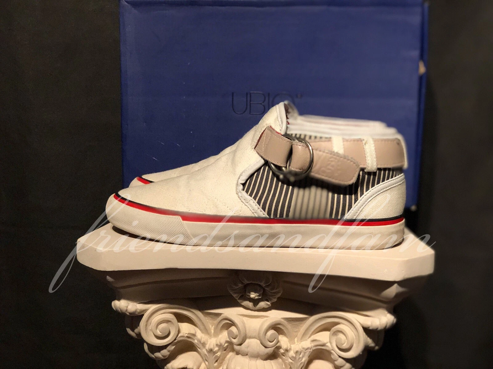 RARE BASKETS UBIQ EL BEIGE/GRIS ATMOS SUPREME RAYURES TAILLE 8