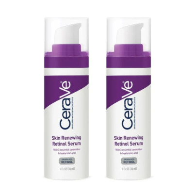 2x CeraVe Skin Renewing Retinol Serum 30ml Reduces FIne Lines and Wrinkles