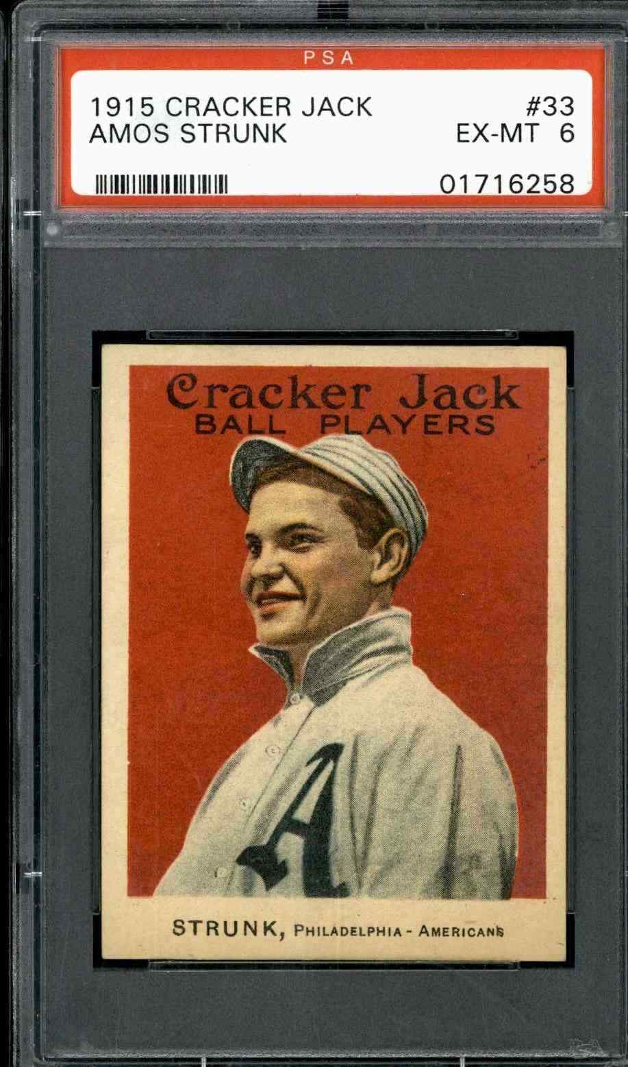1915 Cracker Jack #33 Amos Strunk - PSA 6