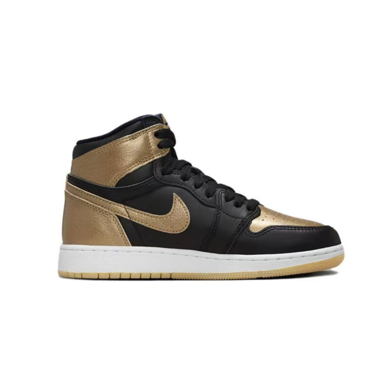 Nike Kid's Jordan 1 AJ1 Retro High GS OG Black Metallic Gold Nike Kid's Jordan 1 AJ1 Retro High GS OG Black Metallic Gold