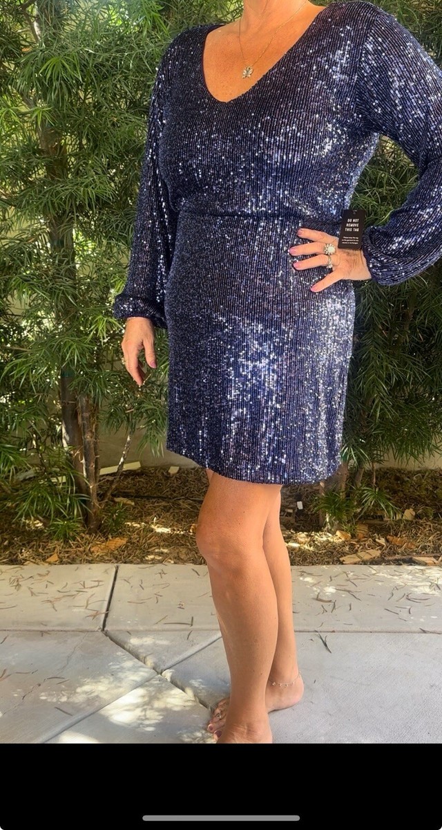express purple sequin dress Body Contour Sequin Scoop Neck Mini Sheath Dress