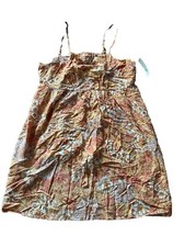 Wallflower Orange Floral Challis Parfait A-Line Shift Dress Cut Out Size 1X Flow