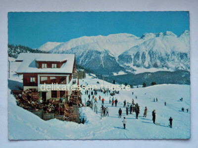 ST. Sankt MORITZ Restaurant Salastrains Switzerland AK old postcard