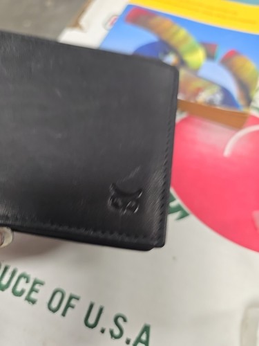 Black Wise Owl Leather Wallet - Picture 4 of 8