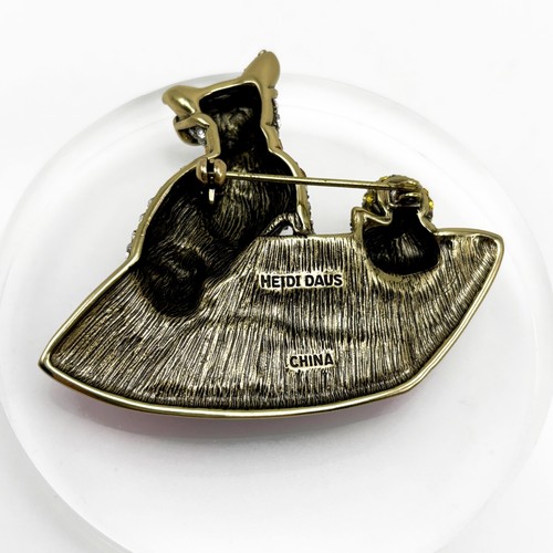 HEIDI DAUS "Surf's Up" Crystal & Enamel Dog & Ducky Summer Surfing Pin - NIB - Picture 9 of 9