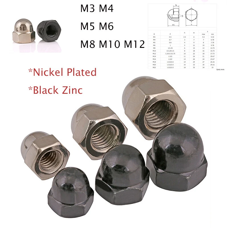 M5-0.8mm Acorn Hex Cap Nuts 50-Pack - 304 Stainless Steel - View #3