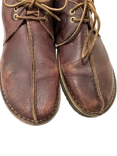 Men's Clarks Originals Desert Trek Leather Lace Up Boots size 13M Burgundy - Picture 6 of 13
