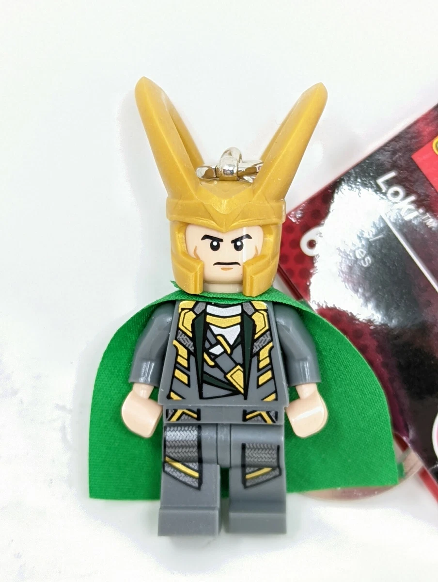 NWT LEGO Marvel Super Heroes LOKI Mini Figure Keyring Key Chain