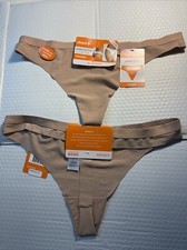 Warner's Cloud 9 Smooth LOT OF 2 Invisible Thong Panty SZ 2XL 9 Beige SKA33