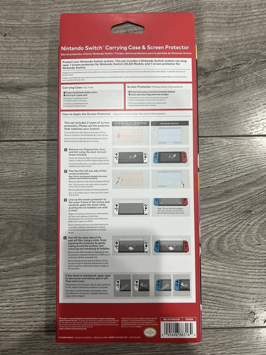 Nintendo Switch Carrying Case And Screen Protector - Black