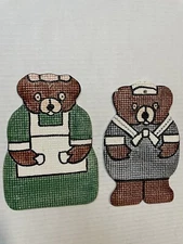 Pair of Rare Vintage Hand Painted Shafford Teddy Bear Spoon Rests or Wall Decor