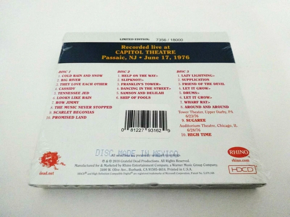 Grateful Dead Dave's Picks 28 Capitol Theatre Passaic NJ 6/17/76 1976 GD 76 3 CD - Image 2 of 4