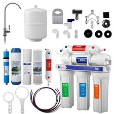 5 Stage Reverse Osmosis Water Filtration System Home Drinking Purifier 75 GPD