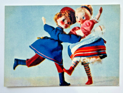 Soviet Postcards The Dolls are Dancing Russian dolls Old postcards | eBay