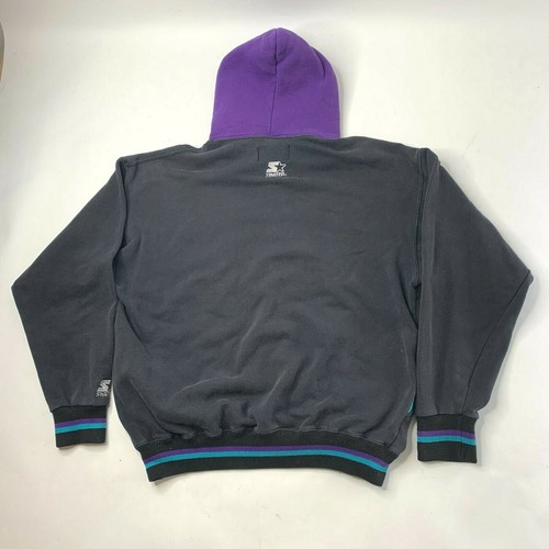 Vintage Starter Charlotte Hornets Double Hood Hoodie Sweatshirt Size Large - Picture 4 of 8