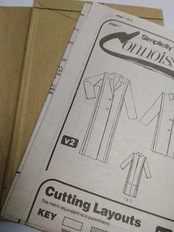 Coat Loose Lined 14 Simplicity 7748 Sewing Pattern UC VTG 80s Connoisseur Long - Image 4 of 4