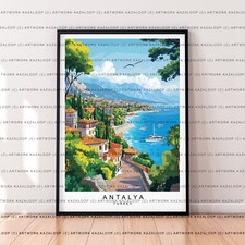 Antalya Kunst Illustration Druck ungerahmt Antalya Reise Poster Deko