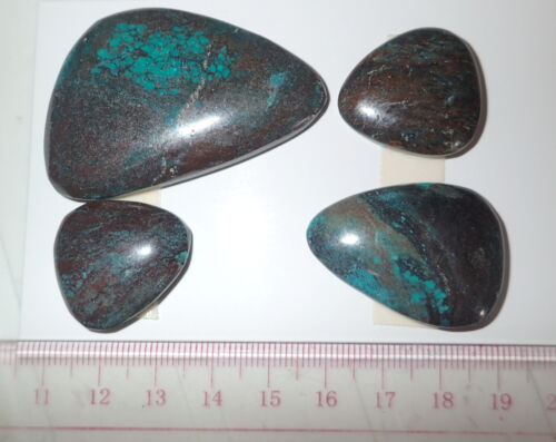 Turquoise Stone Flat Free Form Cabochon 172.5 Carat 4 pieces 34.5 gram Lot C - Afbeelding 1 van 3