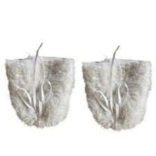 Fuzzy Plush Footless Socks with Bows Ties for Teens and Women Furry Leg Warmers