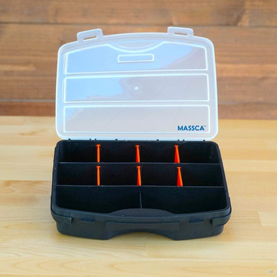 Massca Screw Organizer Hardware Storage Box with 10 Compartments for Tools, Nuts