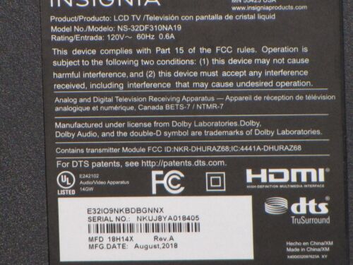 Insignia Fire TV F20 Class NS-32DF310NA19 LED HD Smart Aug 2018 - Picture 19 of 24