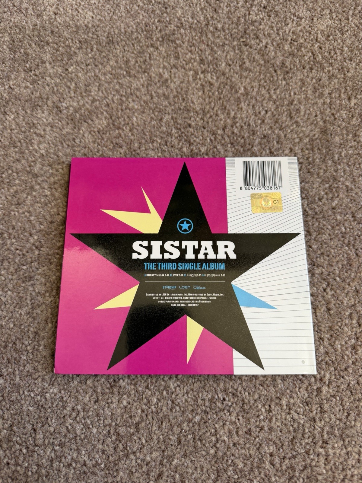 Sistar The Third Single Album CD OOP 3rd Hyolyn Soyou Bora Dasom Photobook Mint