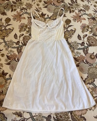 PIERRE BALMAIN LITTLE COTTON SLIP DRESS EYELET LACE SIZE 36